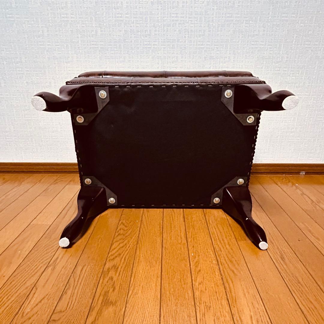 【美品】チェスターフィールド オットマン スツール 猫脚 鋲打ち ヴィンテージ