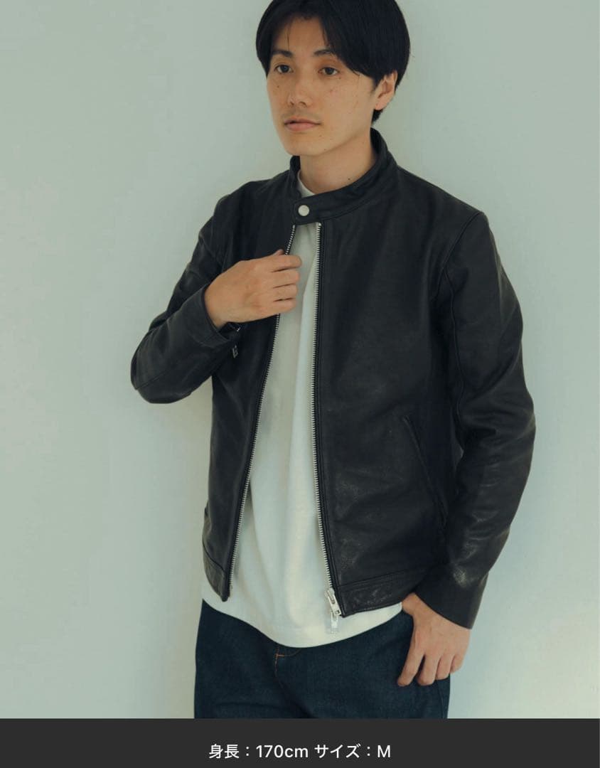 ITEMS URBANRESEARCHゴートレザー シングライダースジャケット