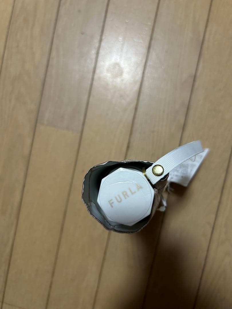 新品未使用　フルラ　晴雨兼用　日傘　遮光　軽量　スライド式　チェーン柄