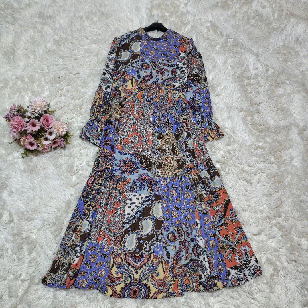 【極美品♡近年モデル】グレースコンチネンタル　マルチプリントティアードワンピース