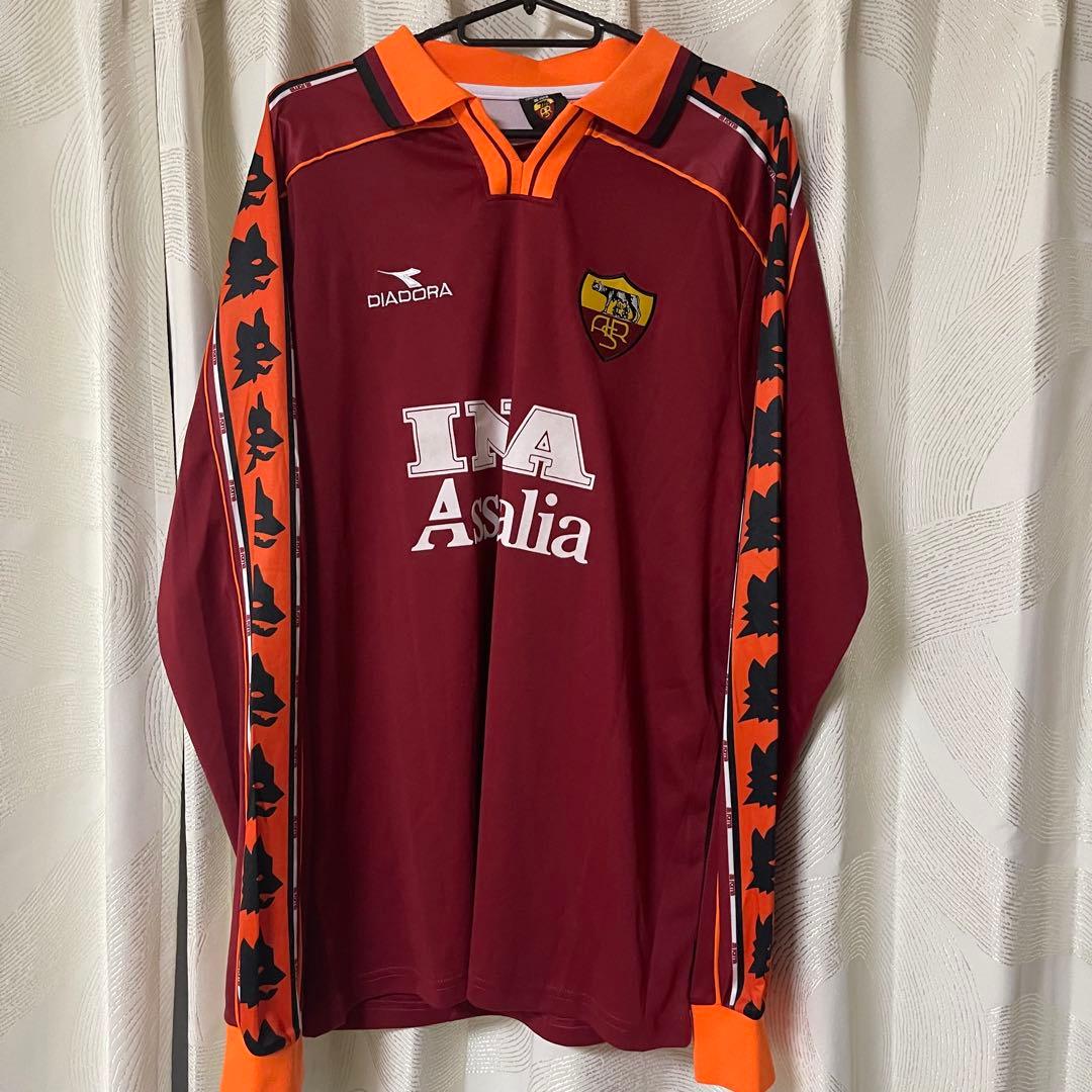 ローマ1998/99トッティホームサッカーユニフォーム長袖football