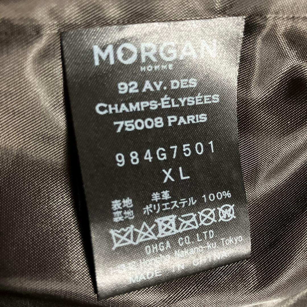 MORGAN HOMME レザー　ジャケット　XL シングルライダース　羊革