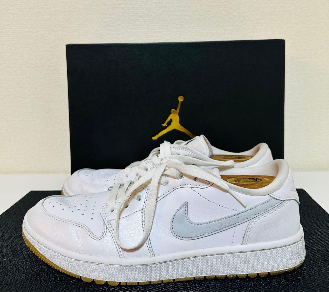 美品 NIKE AIR JORDAN 1 LOW GOLF ホワイト 28