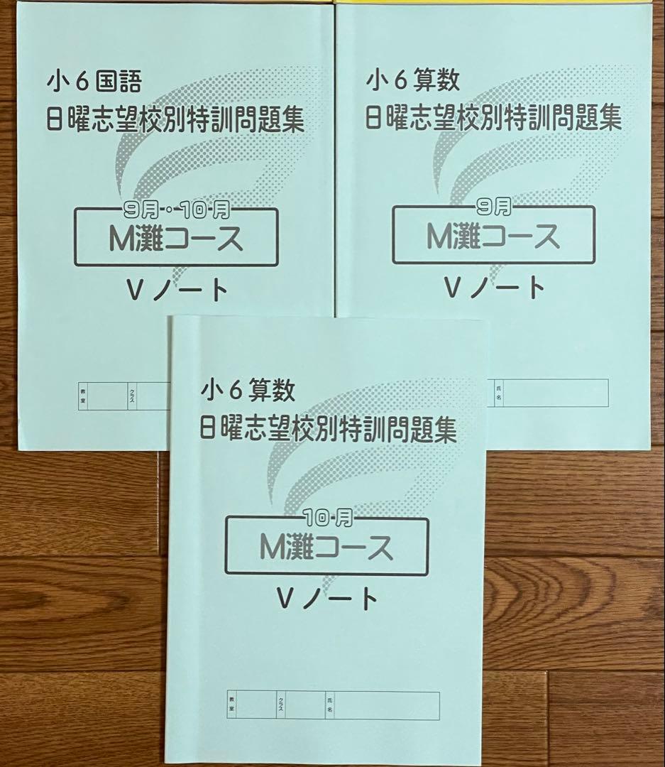 浜学園 小6 国語 算数 日曜志望校別特訓問題集　９月10月　M灘コース