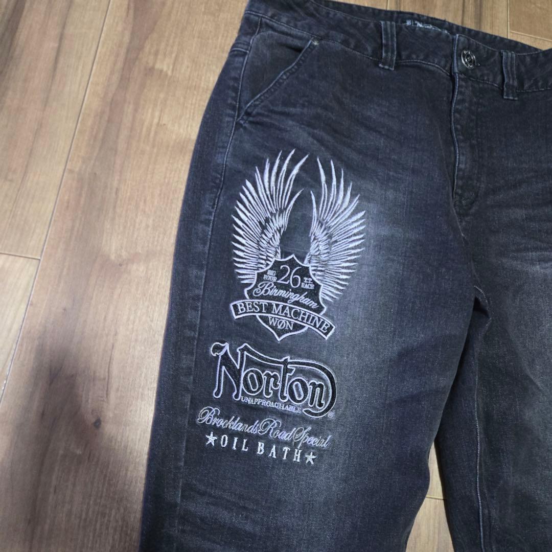 未使用 Norton ストレッチ MAX ウイング ローズ デニムパンツ