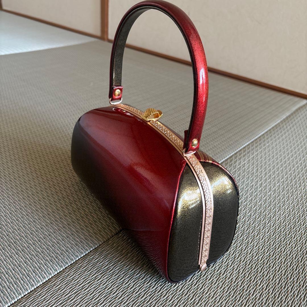 和装用バッグ 赤と黒のグラデーション