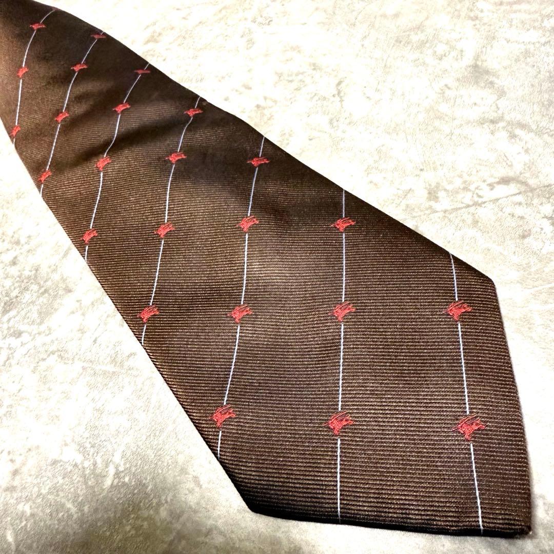 【✨極美品✨】BURBERRY バーバリー ネクタイ ホースロゴ ストライプ柄