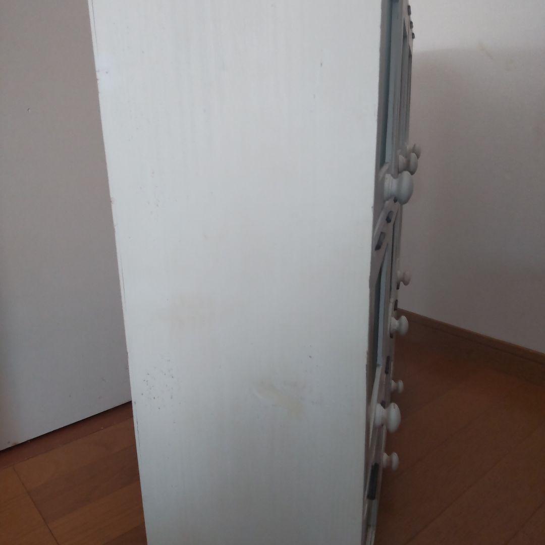 北欧風ホワイト 木製キャビネット 9個収納