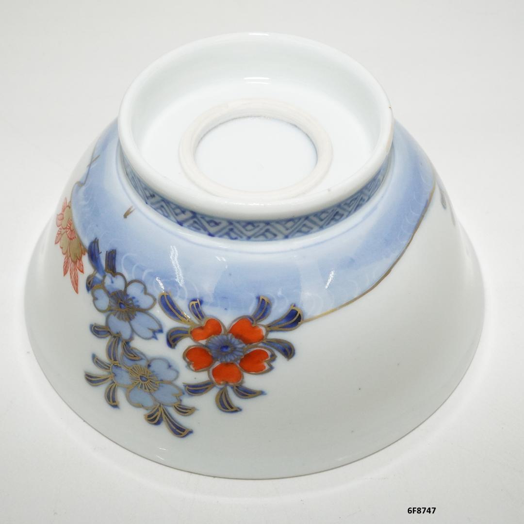 古伊万里　蓋付 飯 茶碗　14客 染付金彩木箱入り