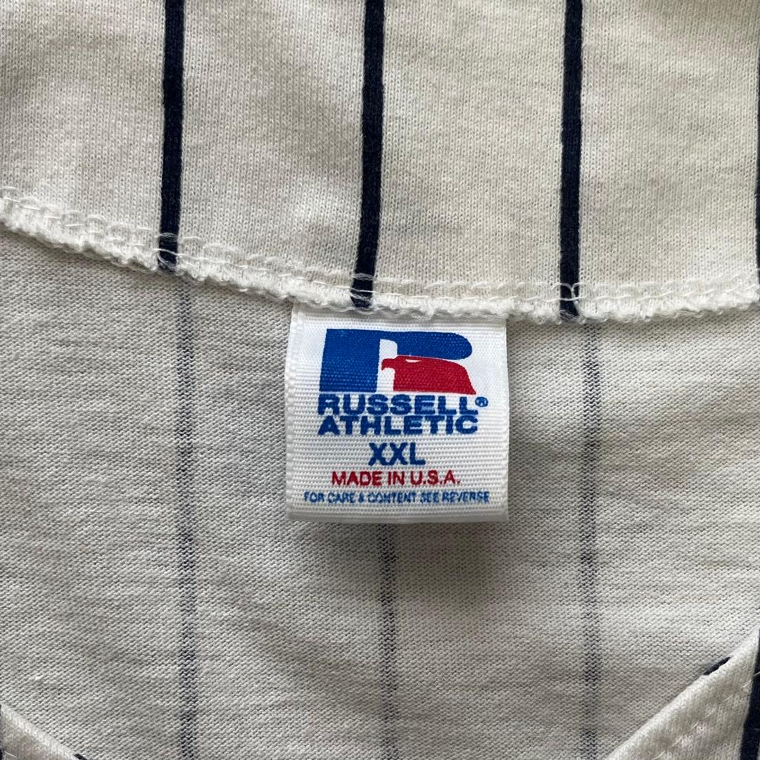 90s RUSSELL ヤンキース ベースボールシャツ USA製 MLB