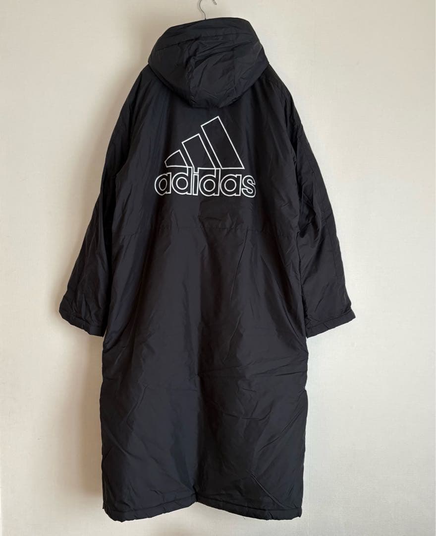 adidas アディダス　ベンチコート 3Lブラック ロングコート　大きいサイズ