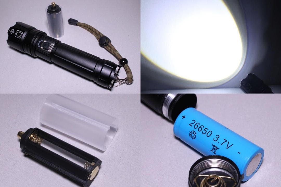 【2024超高輝度 XHP70ledライト】懐中電灯 ledライト 小型 強力