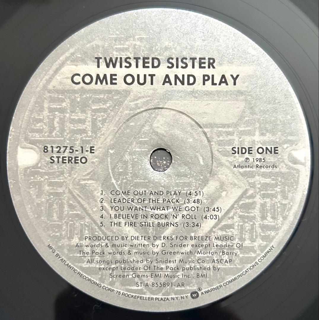 Twisted Sister 1985年LPレコード(米国限定盤)