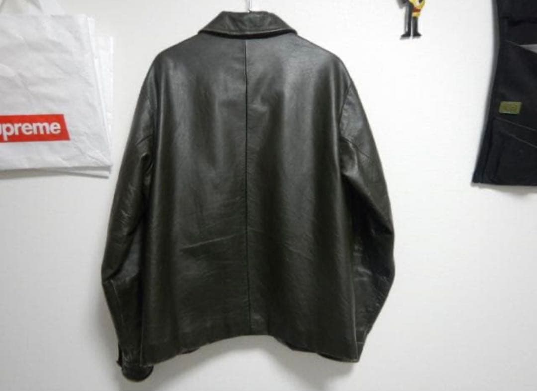 GAP レザー ジャケット M 革 オリーブ カーコート OLD 野村訓市