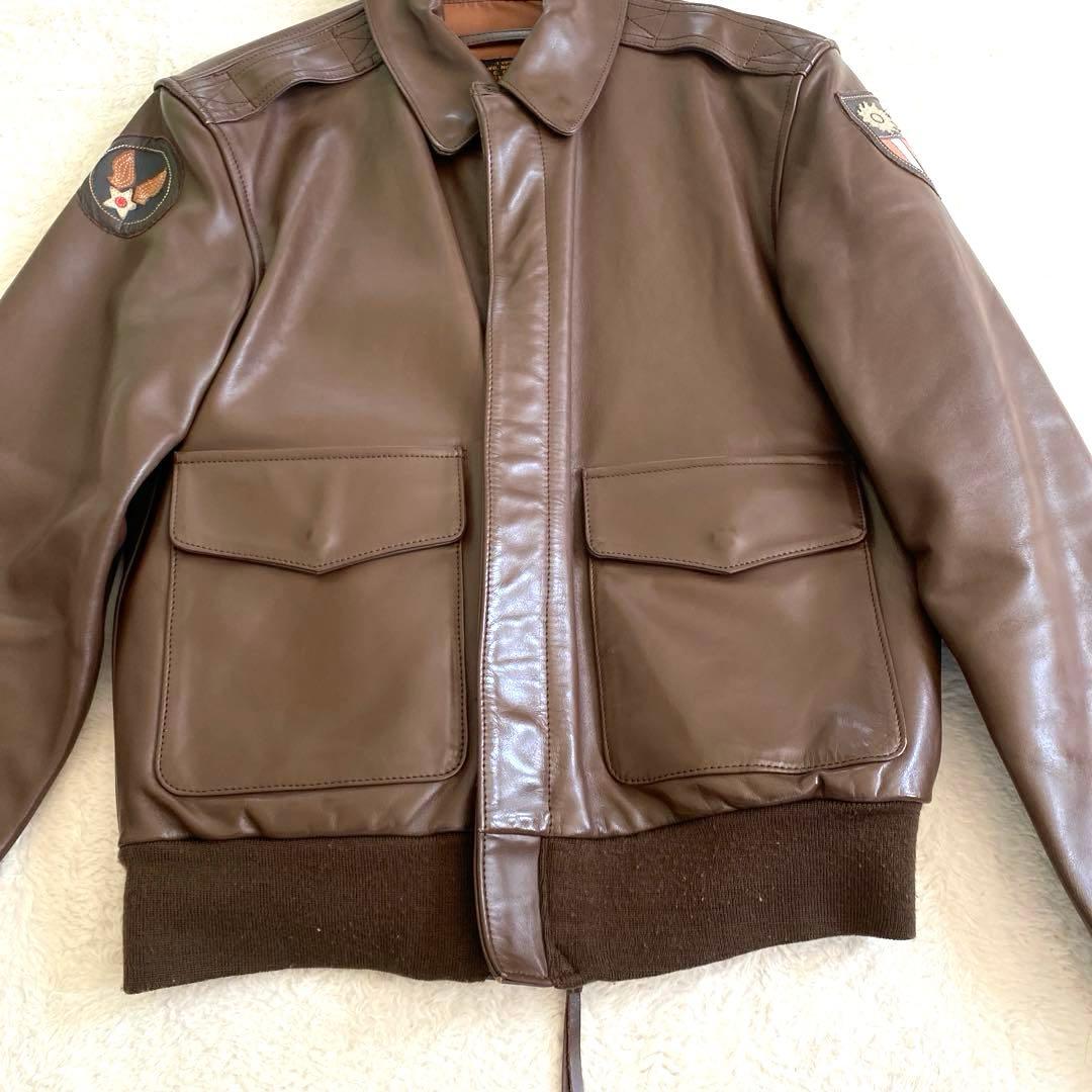 A2ジャケット ホースハイド 中田商店 両肩レザーパッチ 36サイズ