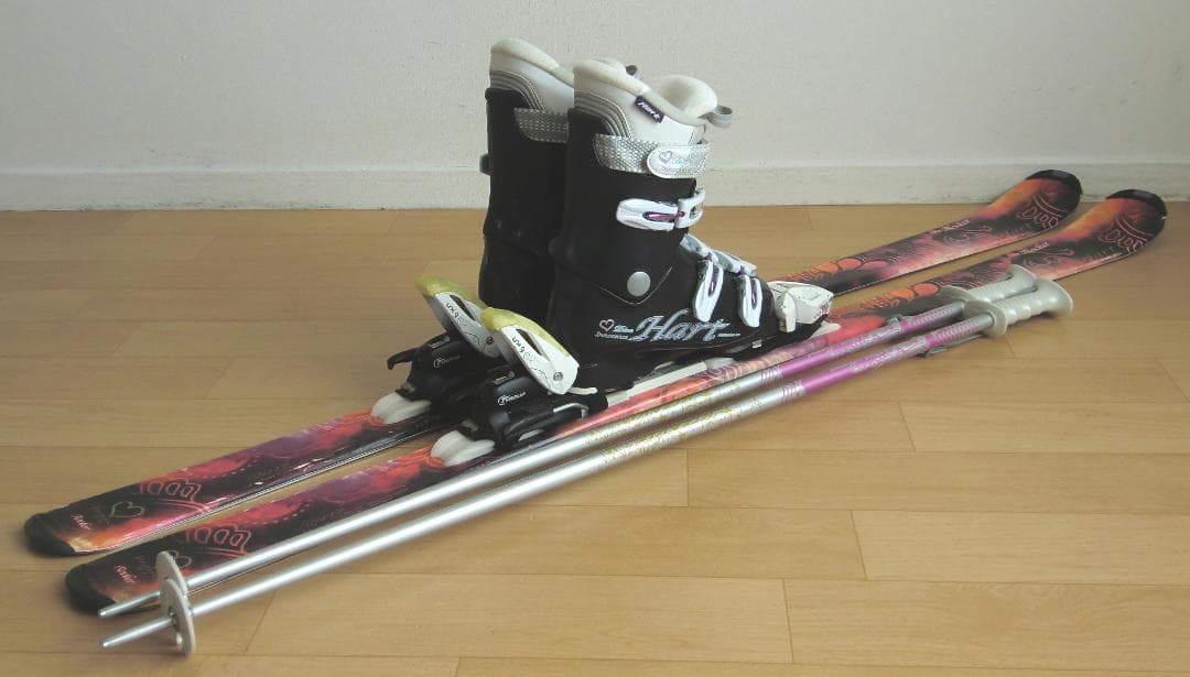 ■■1月限定■送料無料■ハート■女性用スキーセット■板145靴24■メンテ付■■