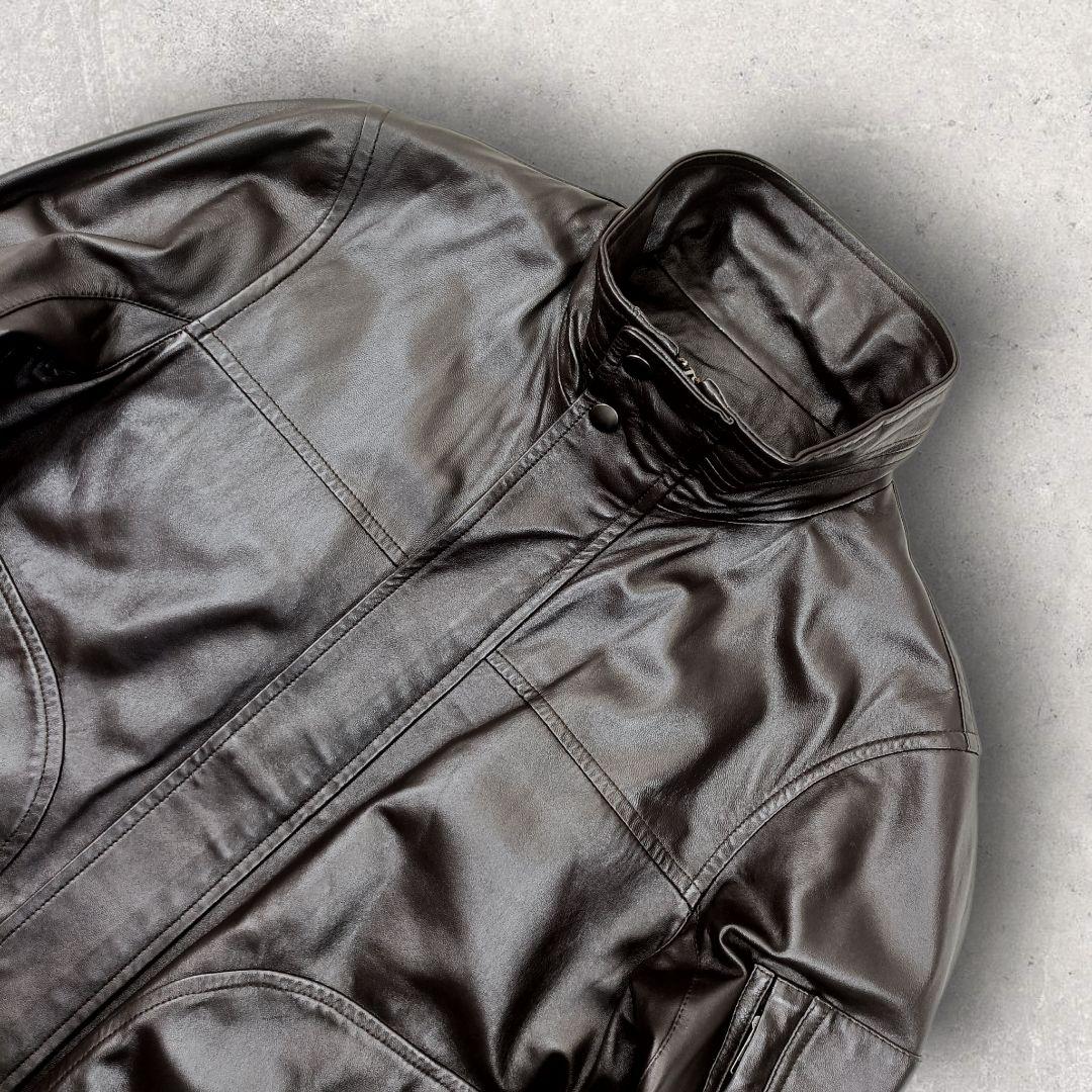 BALMAIN 羊革 シングル ライダース レザージャケット ブルゾン Lサイズ
