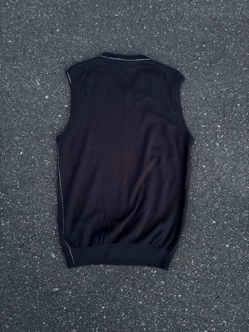 Nike ゴルフ ニットベスト ブラック M ワンポイントロゴ Vネック