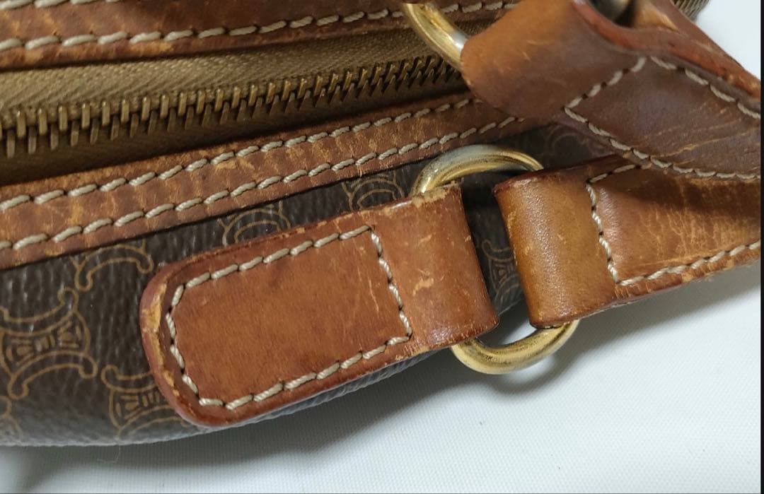 CELINE ハンドバッグ マカダム トリオンフ レザー