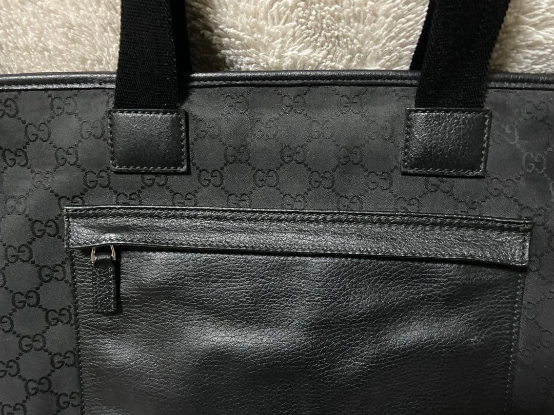 GUCCI（グッチ） GGキャンバス トートバッグ（レザーフロントポケット付）