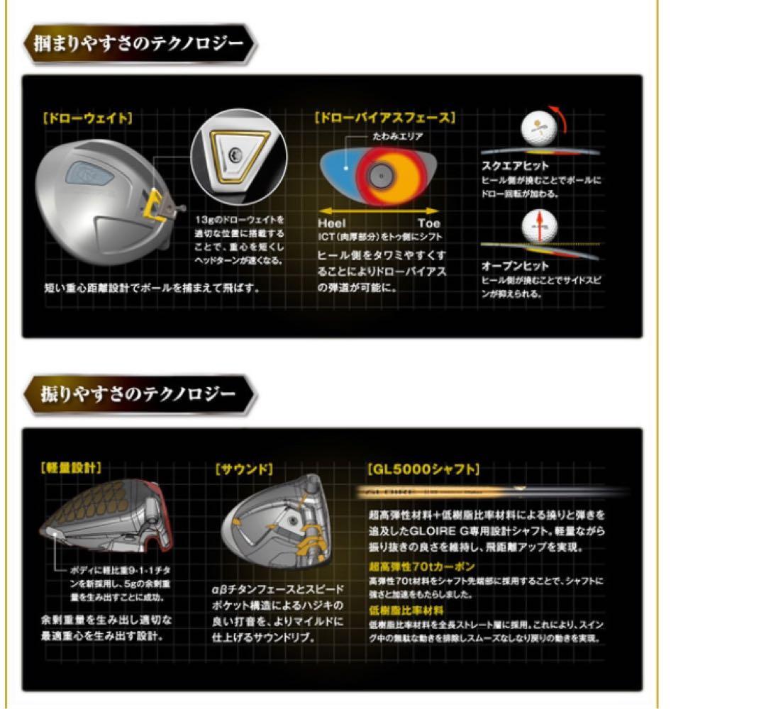 美品❗️ テーラーメイド　グローレG ドライバー 10.5° R　ヘッドカバー付き