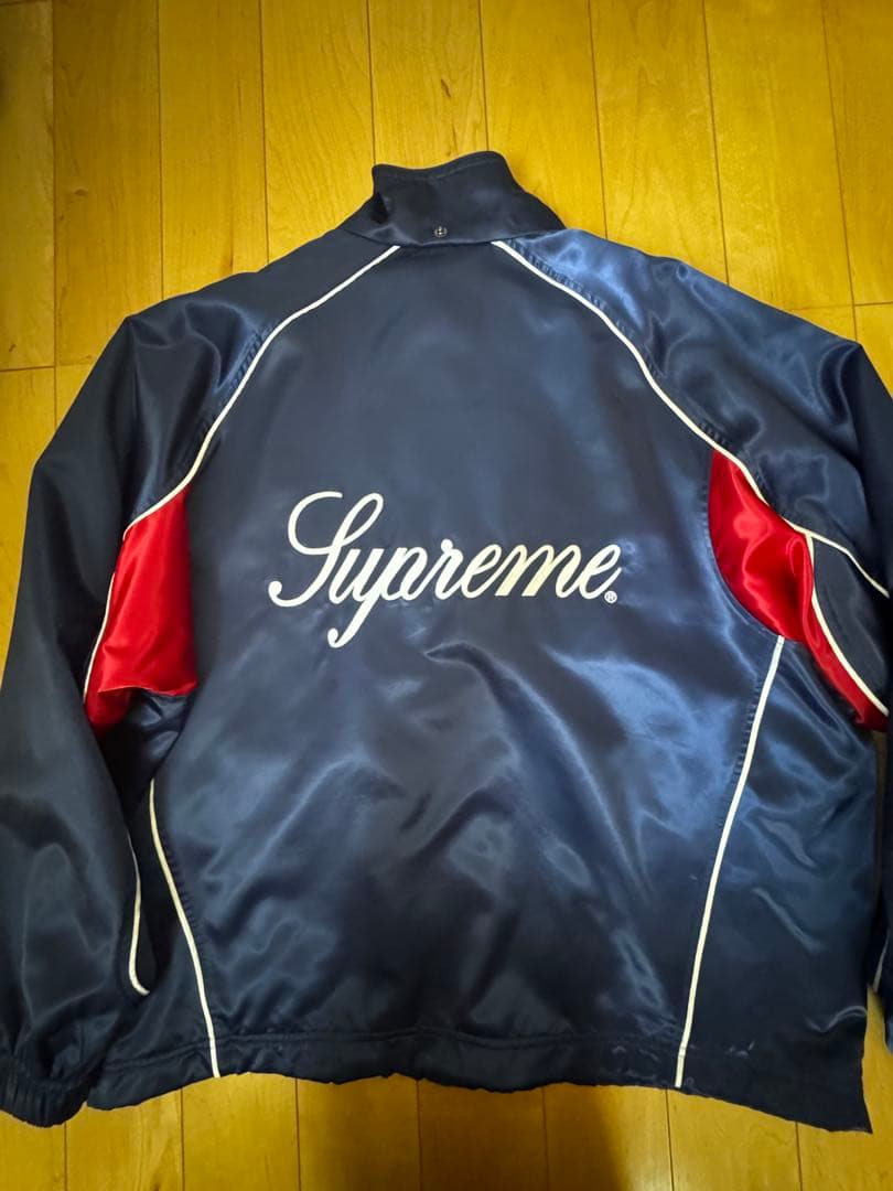 Supreme Satin Hooded Track Jacket ブルー