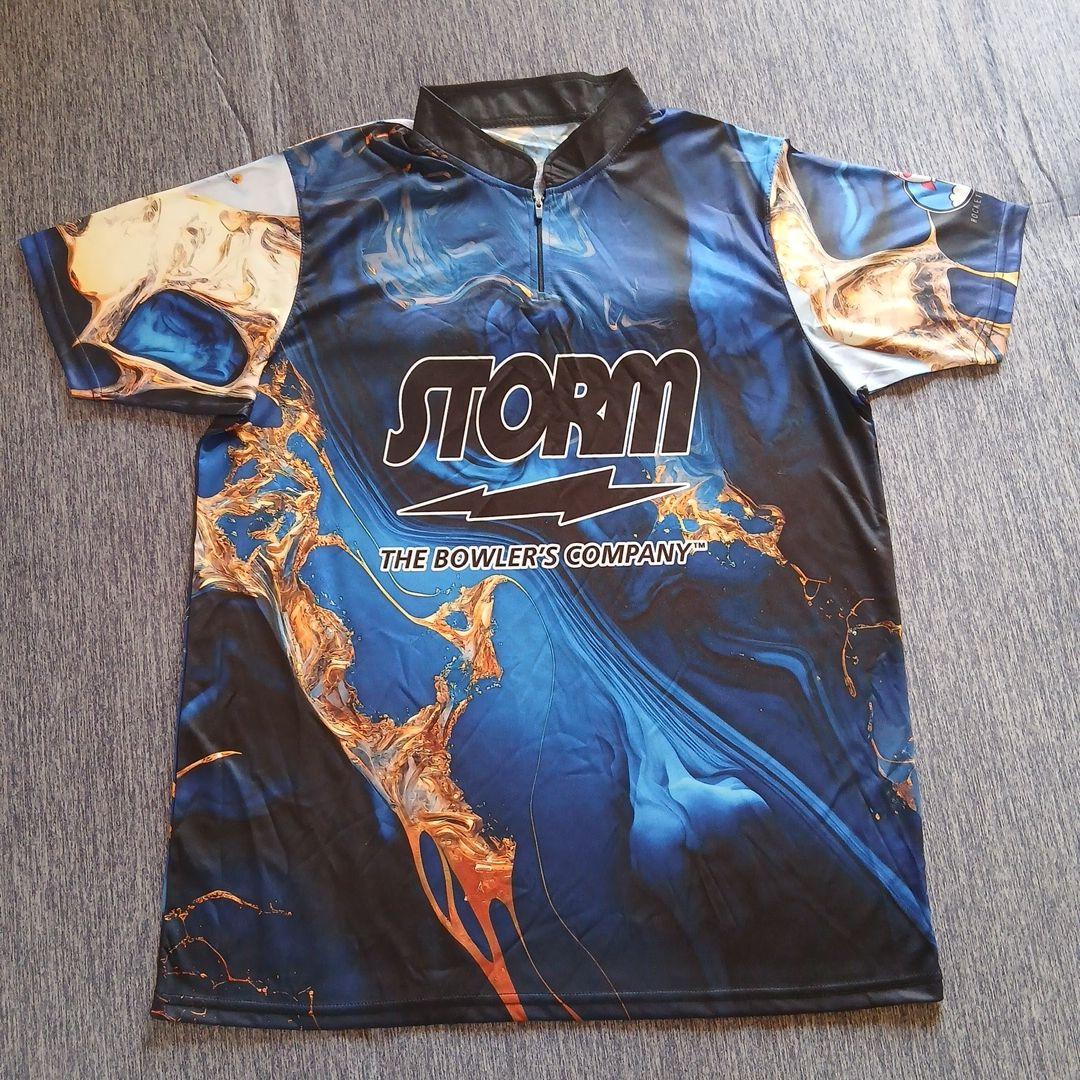 日本未発売✨STORM【日本サイズ2XL】　ブルー　マーブル　大きめ　ボウリング