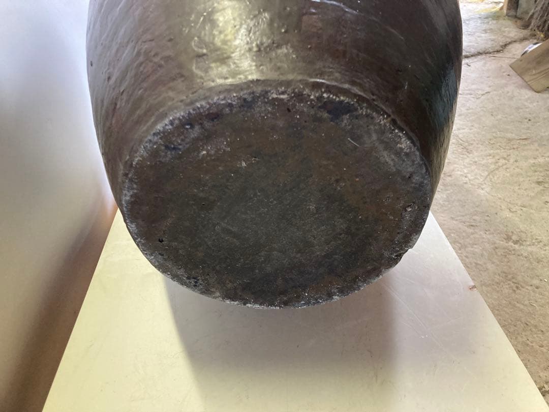大 甕（かめ） 高さ63cm 昭和レトロ 常滑焼風 陶器 睡蓮鉢 メダカ鉢