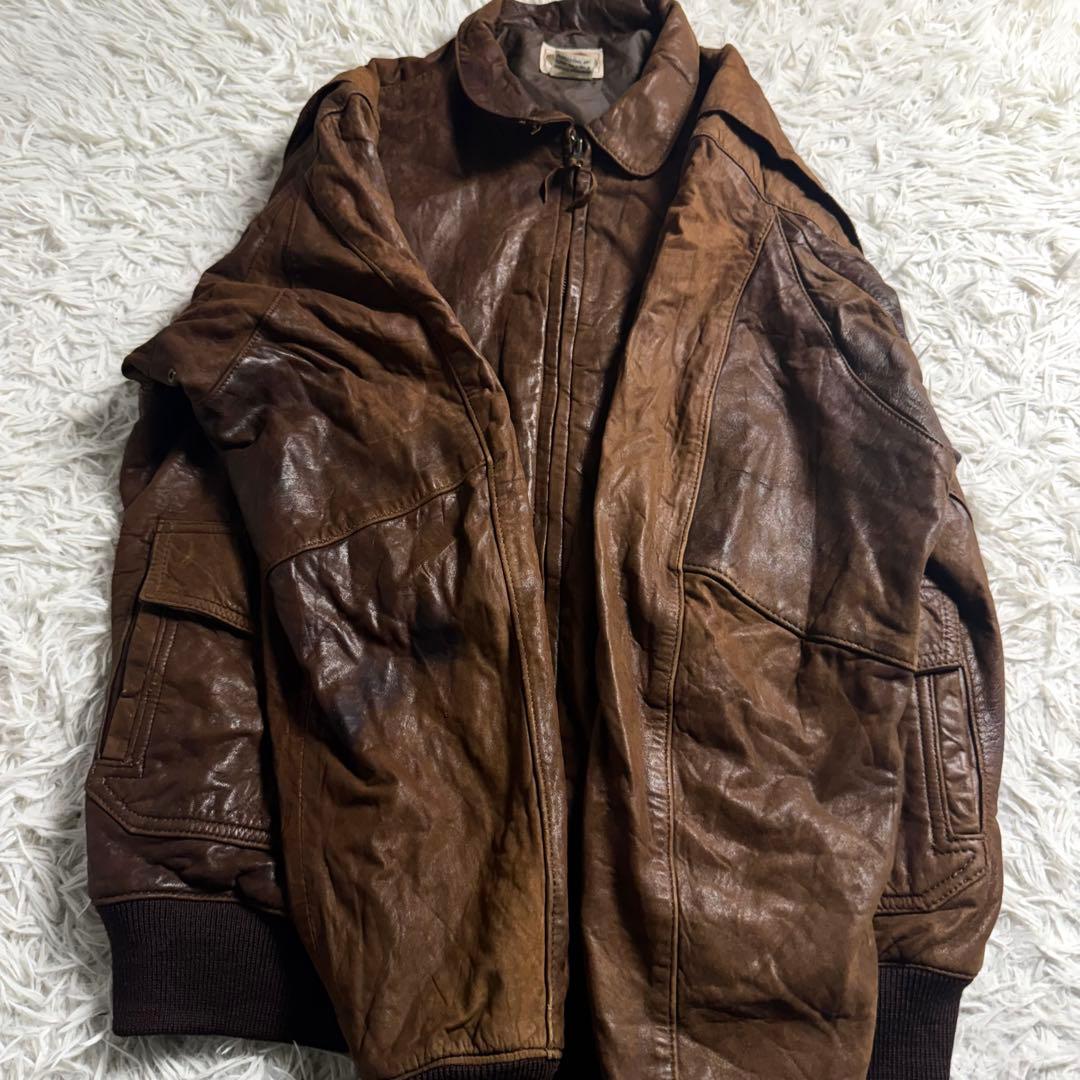 80s初期 BANANA REPUBLIC 初期タグ A-2 レザージャケット