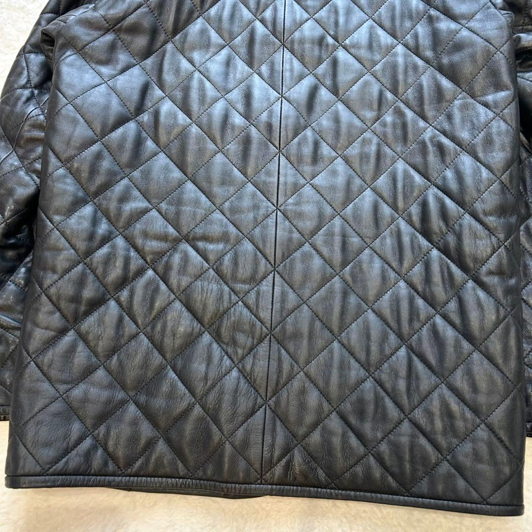 【希少】Yohji Yamamoto 襟ムートン ラムレザー ダイヤキルトコート