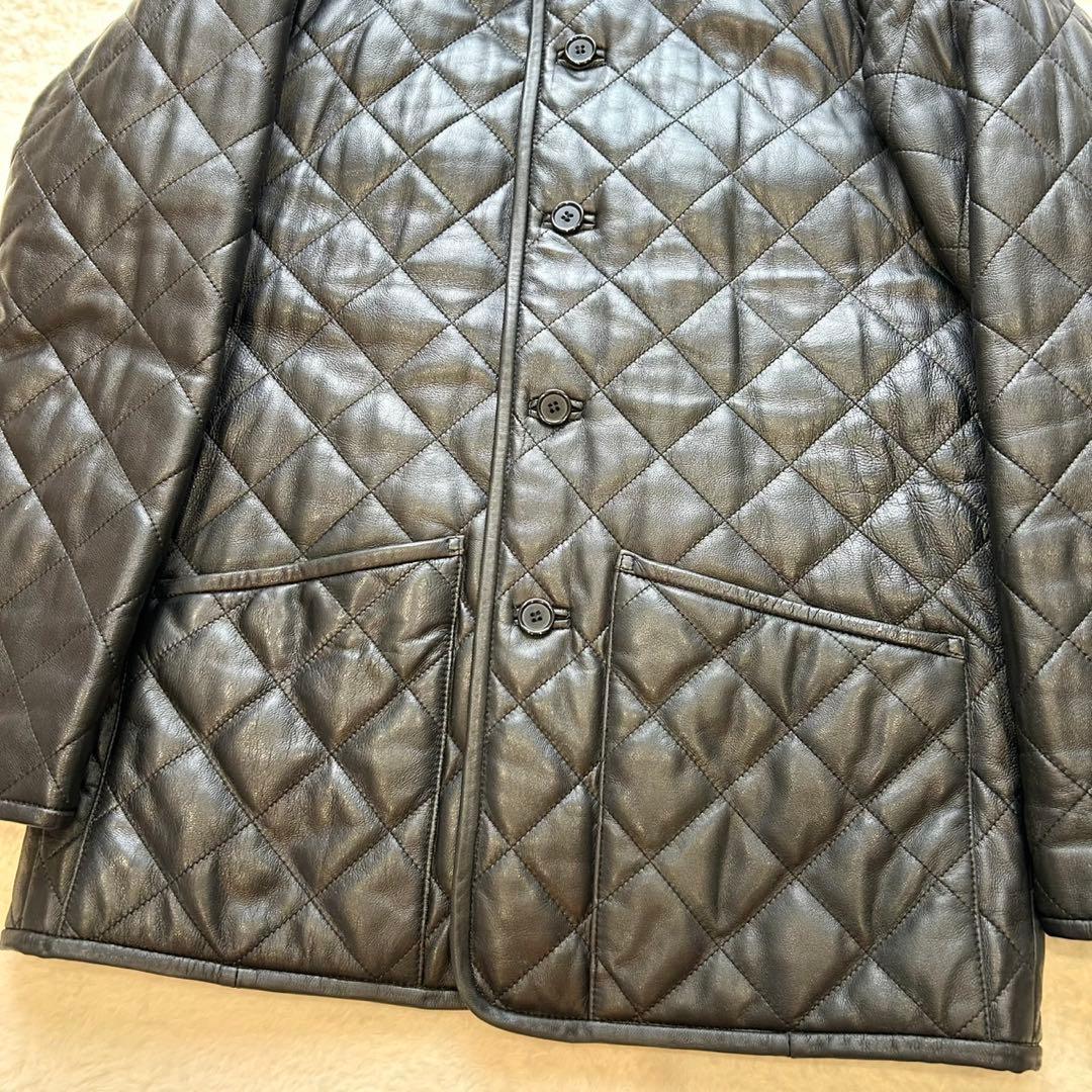 【希少】Yohji Yamamoto 襟ムートン ラムレザー ダイヤキルトコート