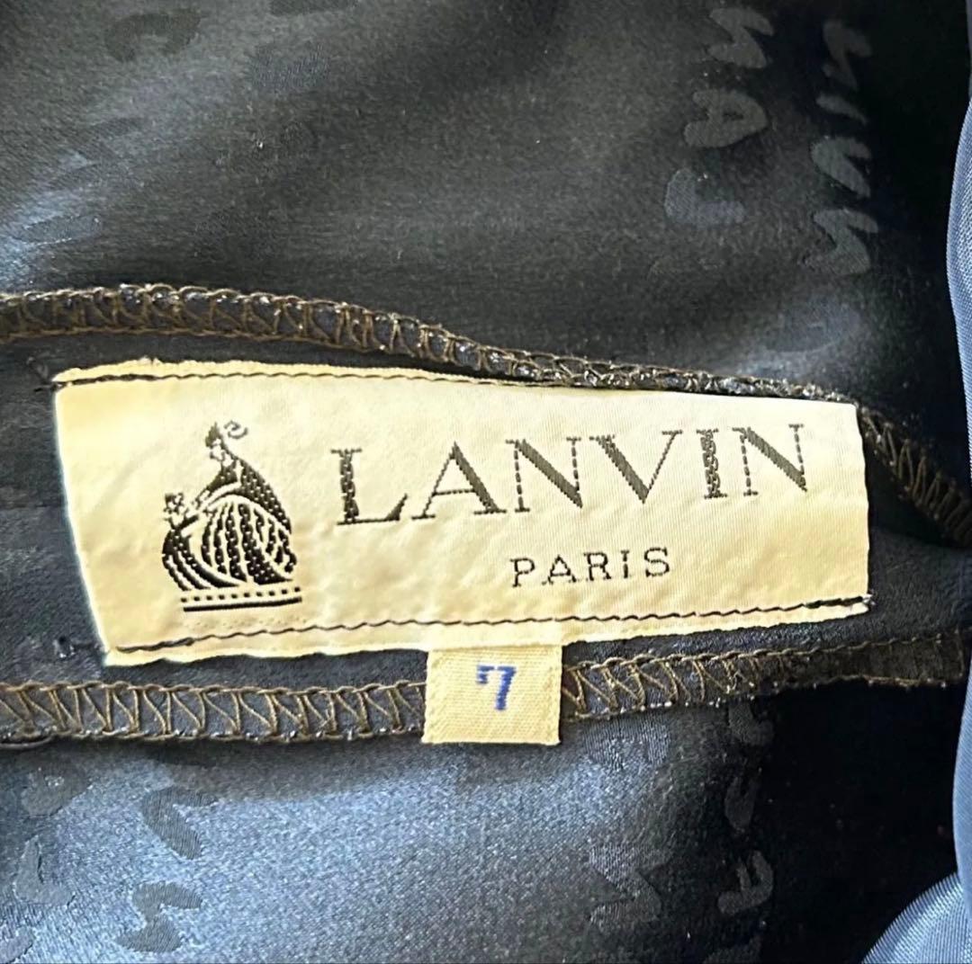 Sam様 LANVIN ランバン シルク混 リボンタイワンピース 7号 フォー