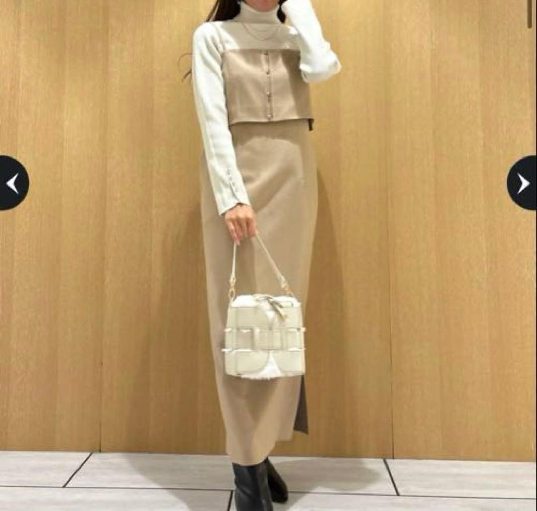 586【新品タグ付】JUSGLITTY NEWレイヤードキャミワンピース
