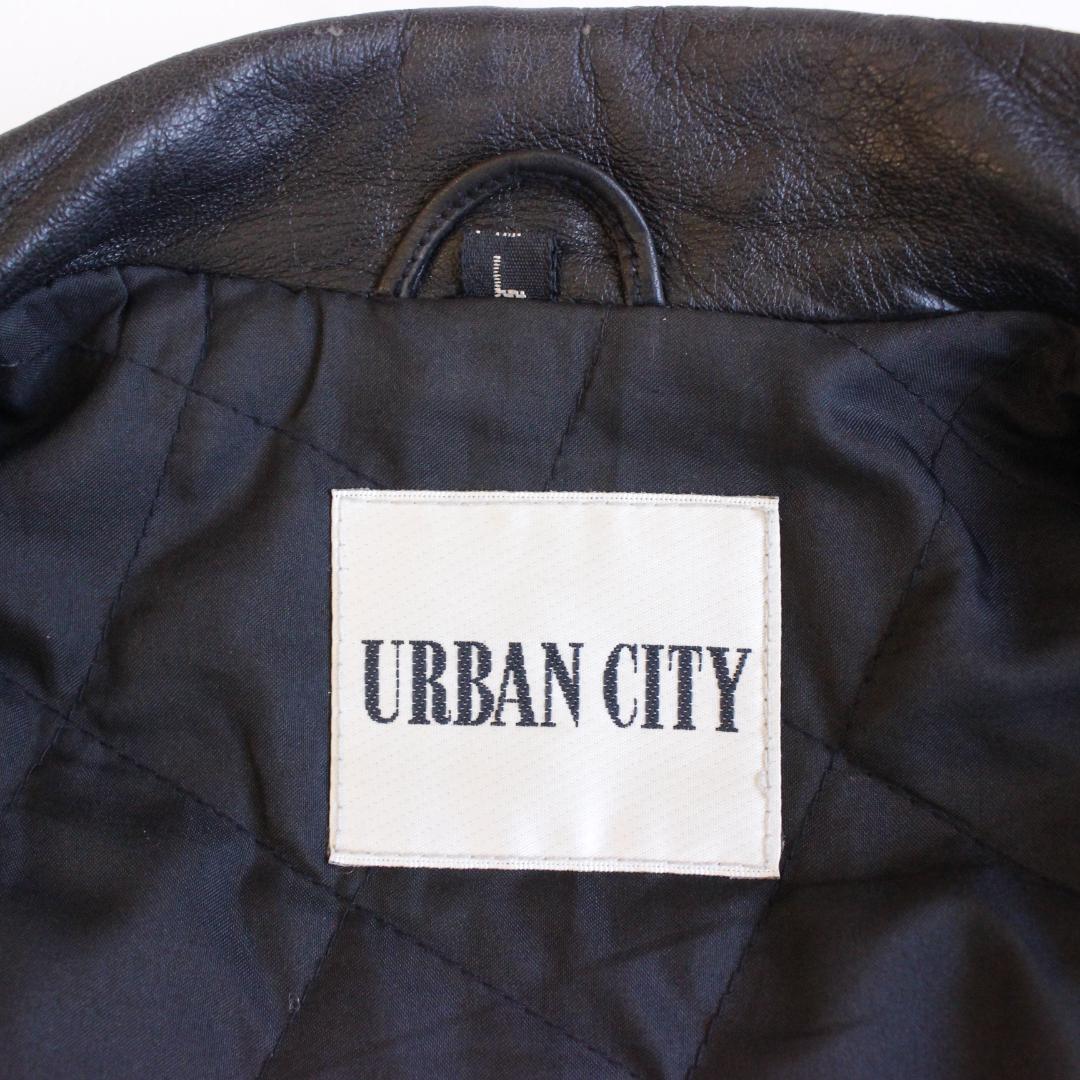 UARBAN CITY スタンドカラー レザージャケット L 中綿 ブラック