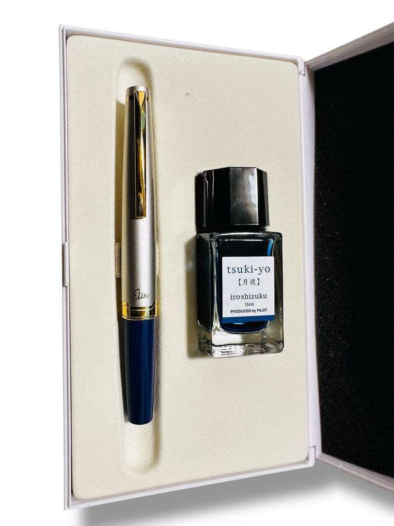 特別仕様希少品PILOT Elite 万年筆 14K 色彩雫 月夜 セット