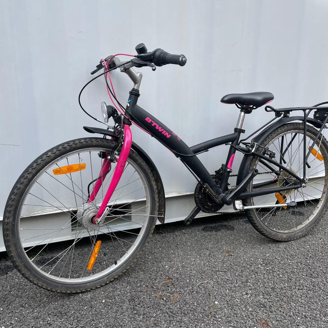 子供用自転車24インチ BTWIN 身長135-150cm 前後オートライト付