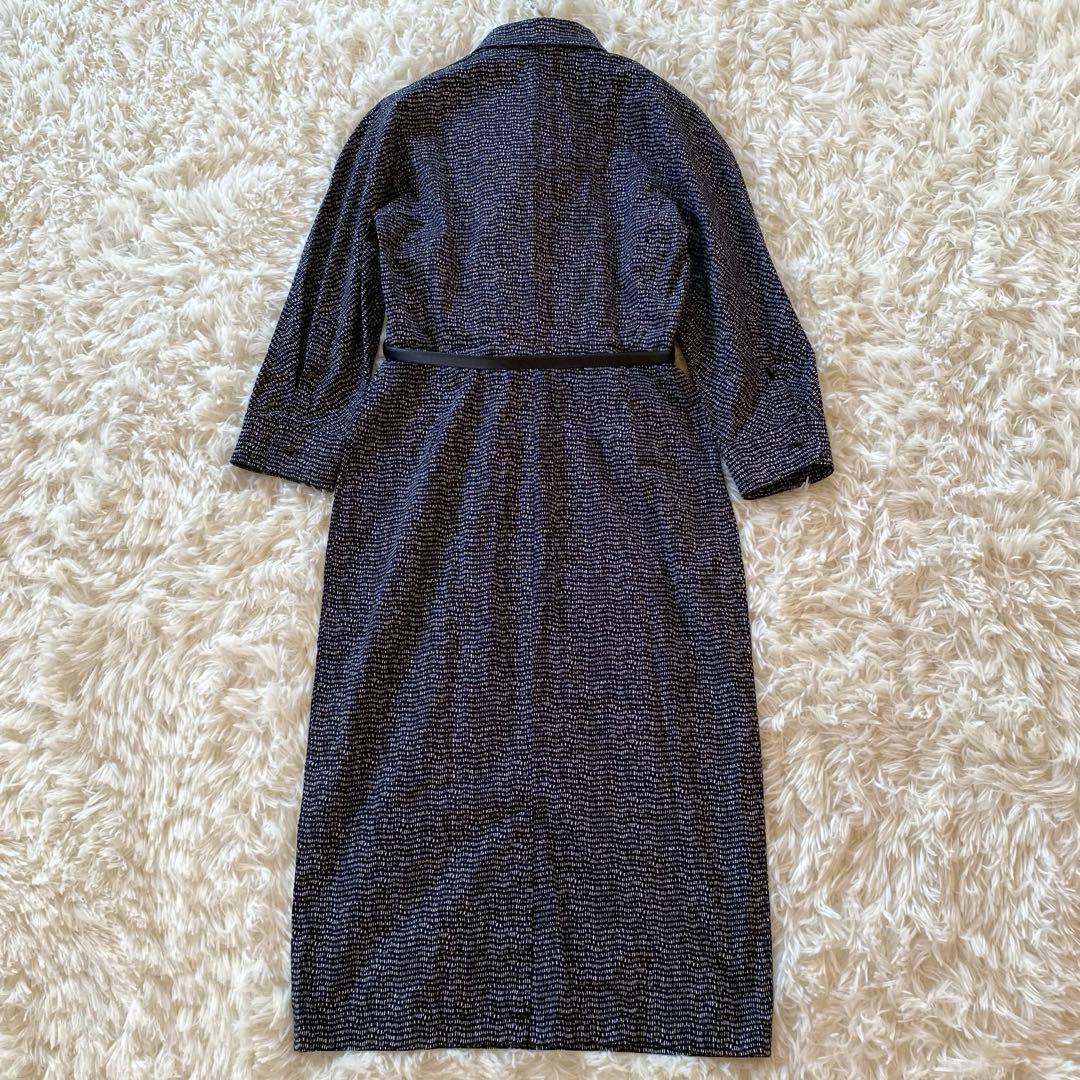近年・美品✨マックスマーラ　白タグ　ロングワンピース　フリル　シャツ　総柄