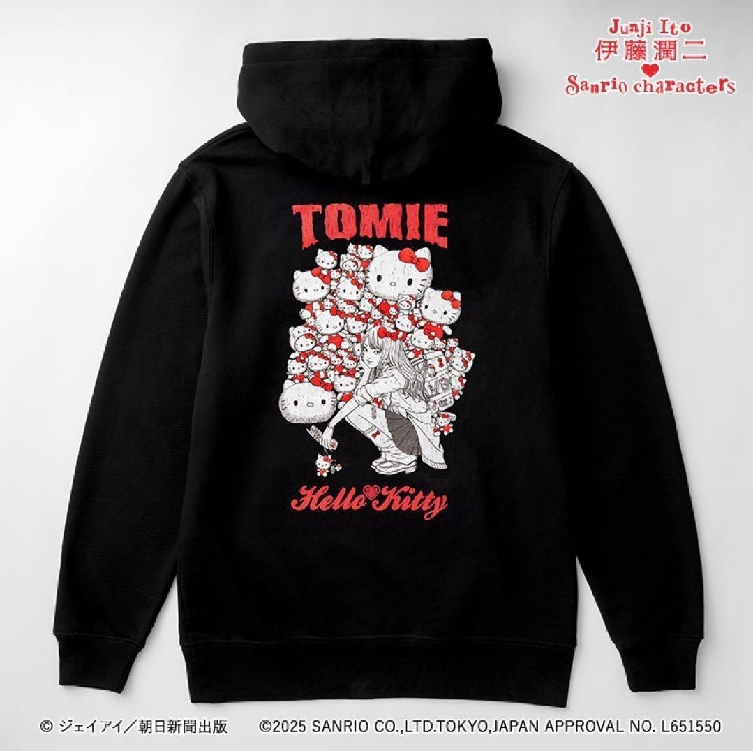 新品未開封 伊藤潤二×サンリオキャラクターズ パーカー ギャル富江×ハローキティ