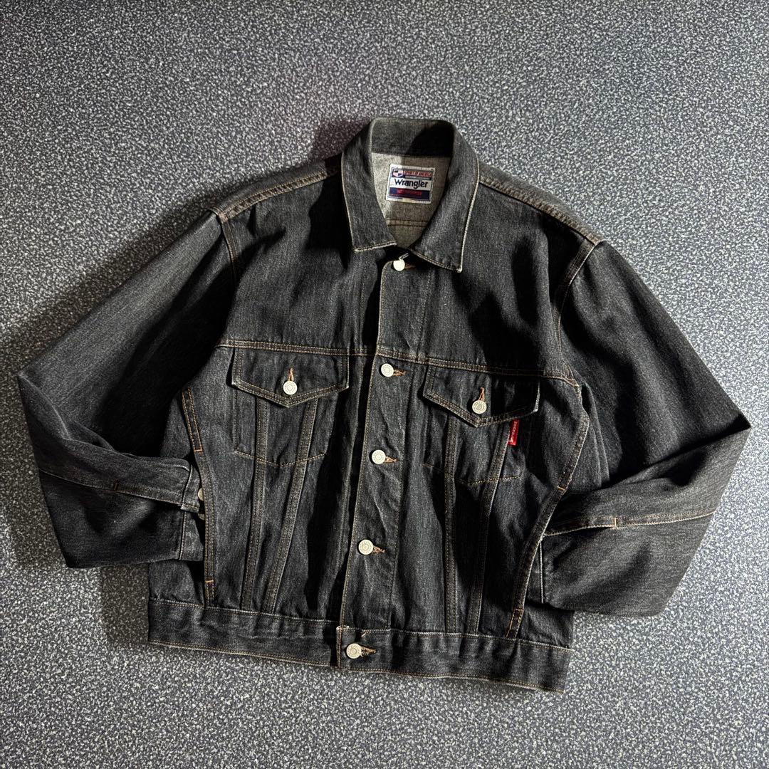 ジャケット・アウター 90s wrangler black denim trucker jacket