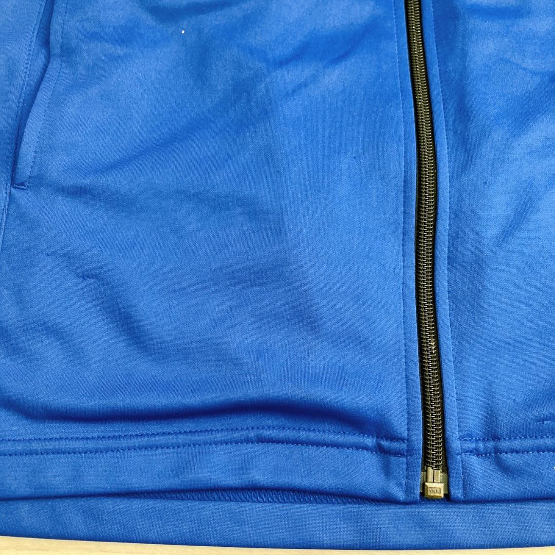 【美品】　ミズノ　ワンポイントロゴサッカージップアップトラックジャケットブルー