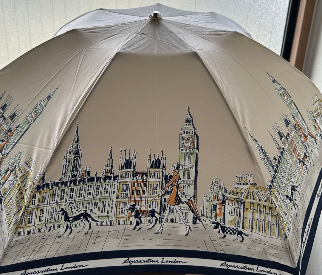 【未使用•タグ付き】アクアスキュータム　ロンドン風景 折りたたみ傘　雨傘　傘