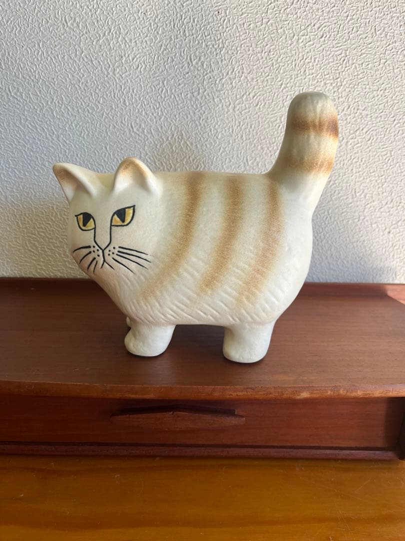 LISA LARSON リサラーソン モア ブラウンストライプ　猫　陶器