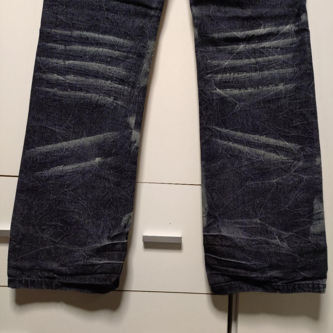 【LOWBOX】２連チェーン付き ケミカル デニムパンツ Ｌ メンズ