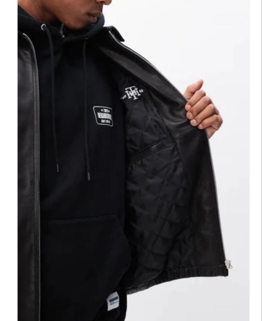 ジャケット・アウター neighborhood LEATHER ZIP WORK JACKET