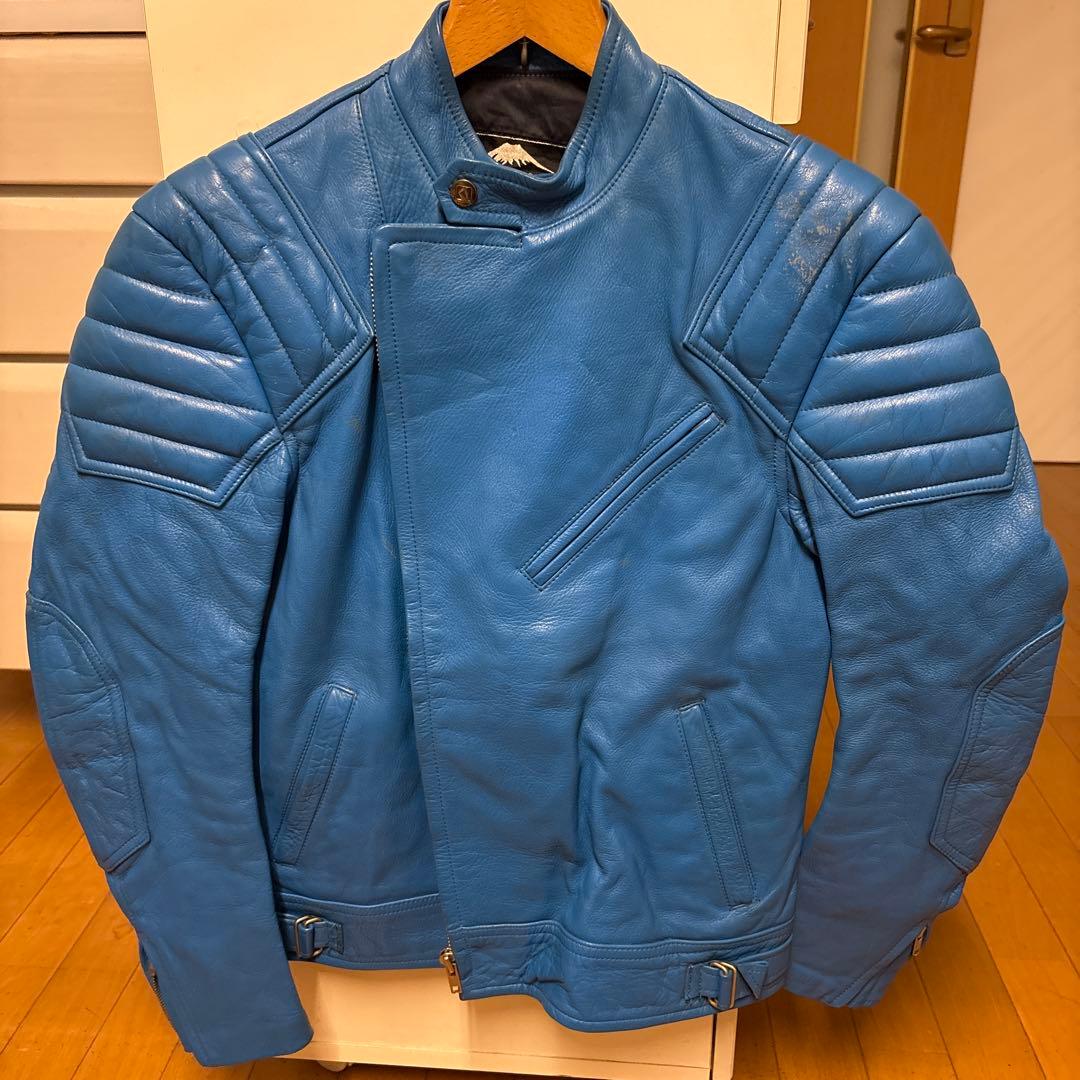 KUSHITANI ダブルライダース　ジャケット L 青　クシタニ　メンズ