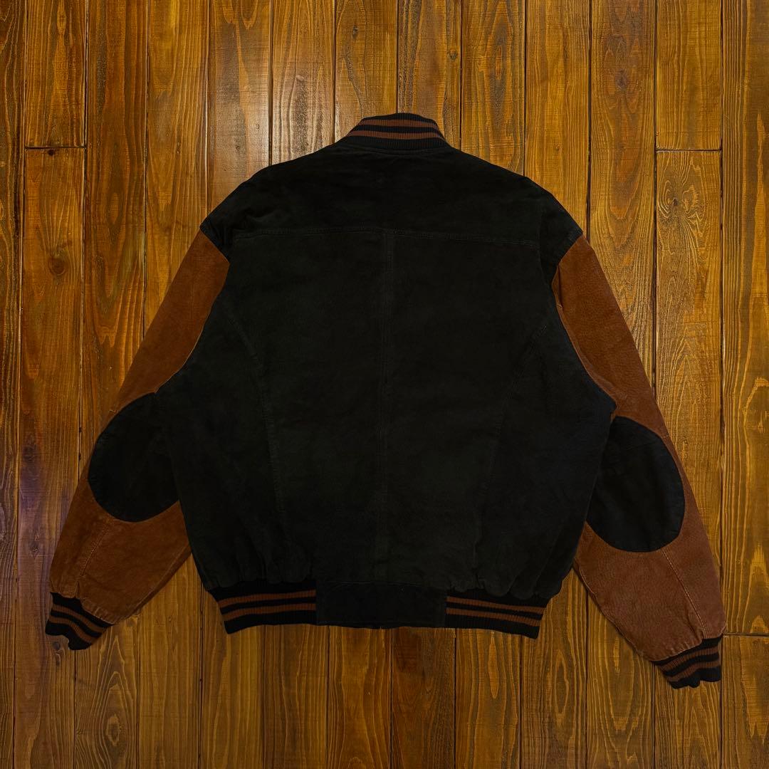 【VINTAGE VARSITY】 レザースウェード切替ブルゾン Lサイズ
