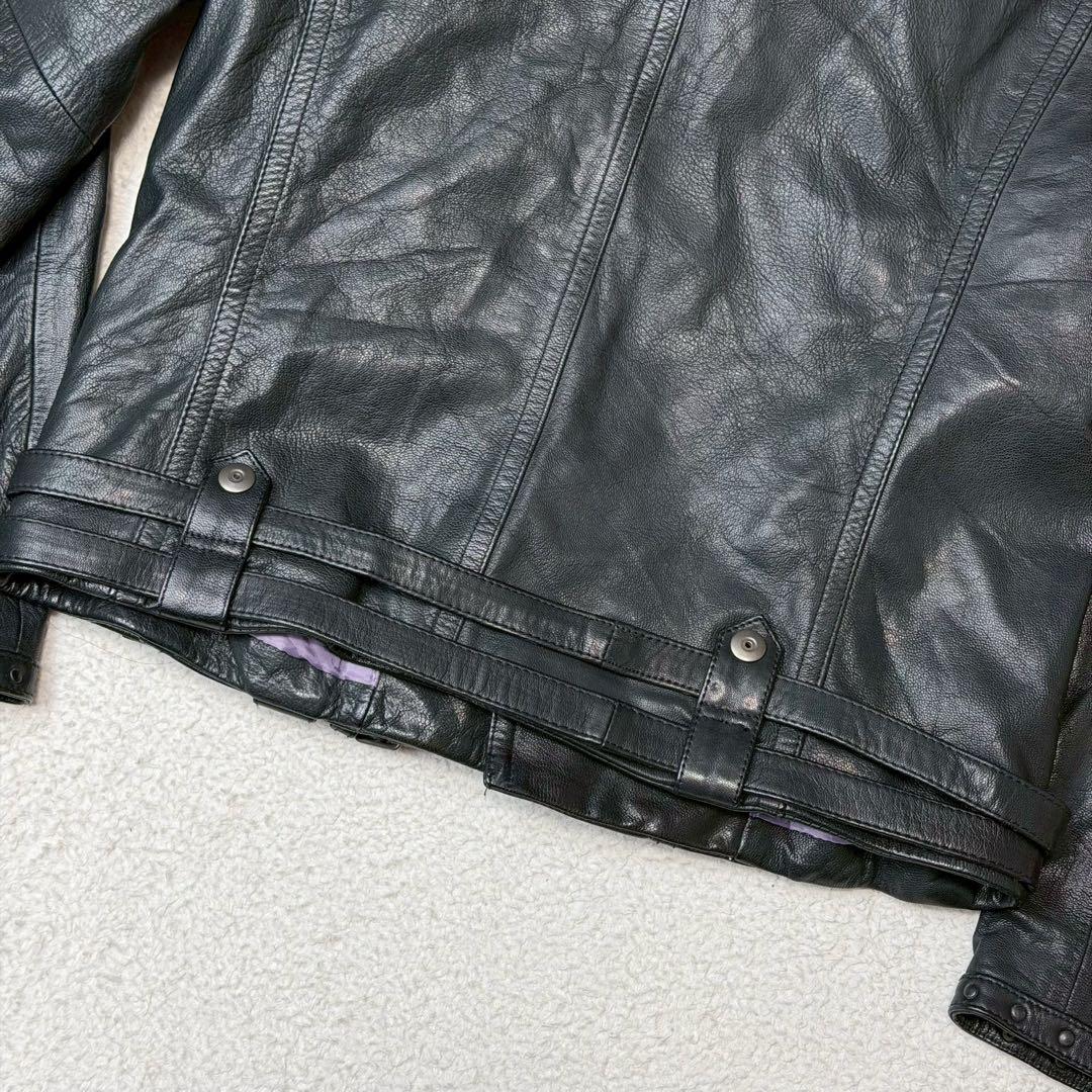 美品 カスタムカルチャー ダブル ライダースジャケット ゴートレザー スタッズ