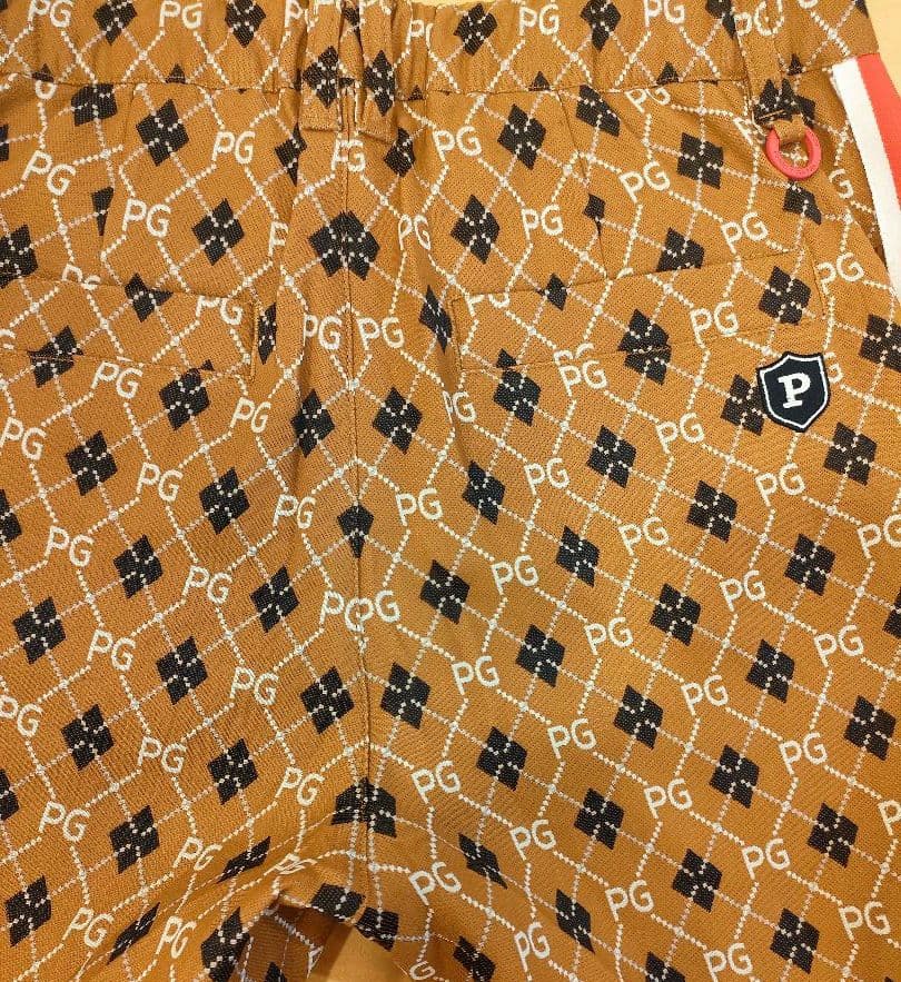 【新品】PEARLYGATESジャガード ジョガーパンツ アーガイル柄ブラウンM