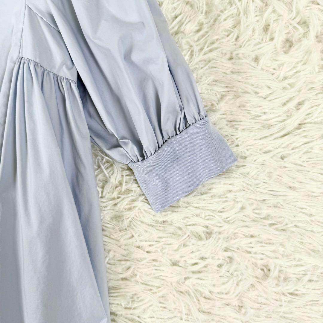美品✨ ヨリ サイドギャザーパフブラウス ボウタイ リボン 洗える Sサイズ