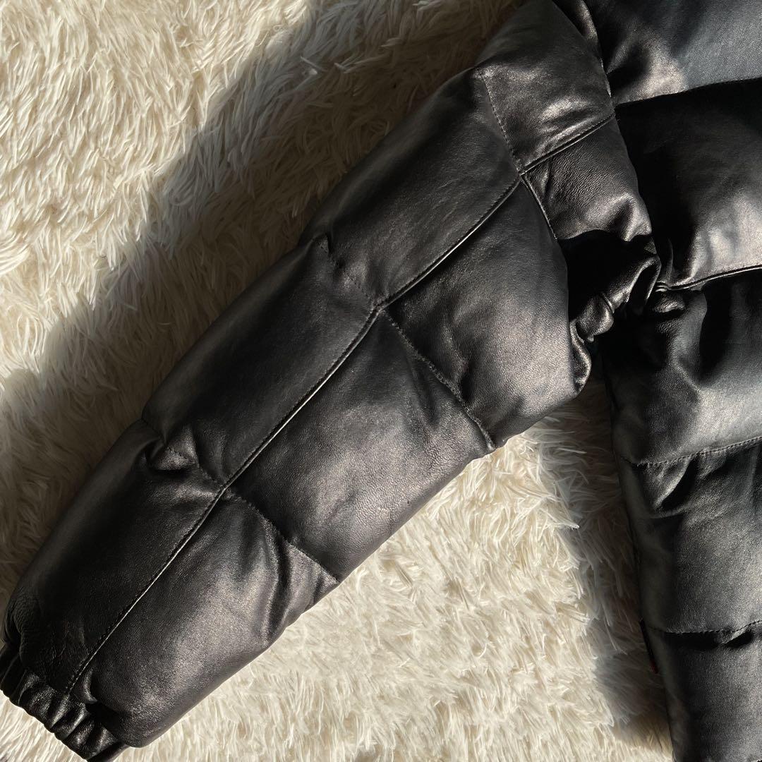 美品✨90's schott レザーダウンジャケット　本革　38 黒　キムタク